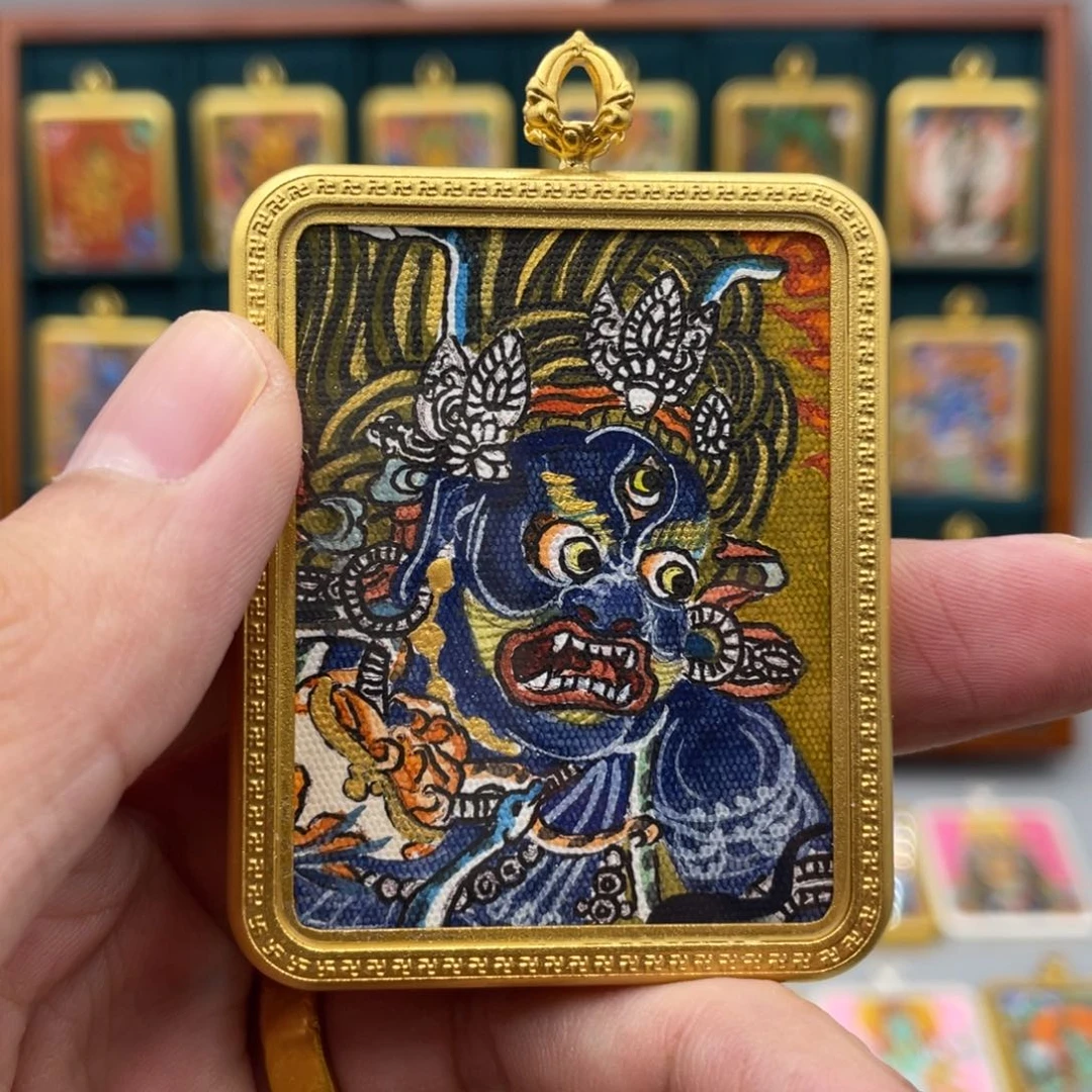 吊坠纯手绘黑姥爷半身 黑眼神双面