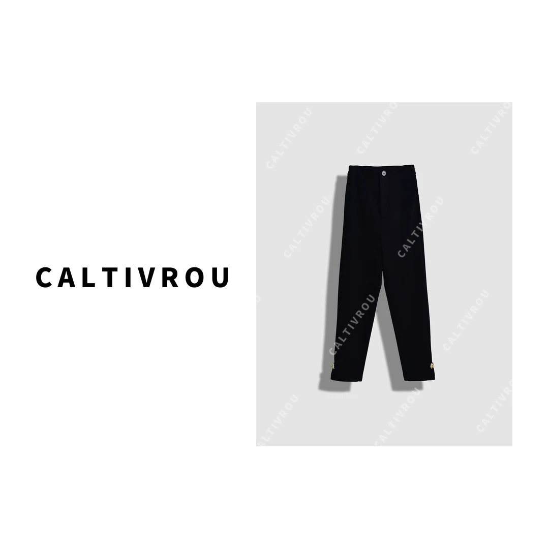 【现货】雅致逸韵~秋冬时尚纯色百搭阔腿休闲裤-HK-K14315