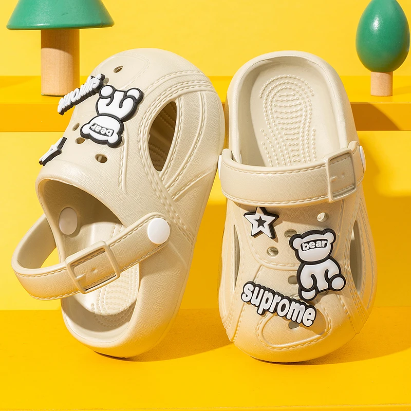 EVA无味儿童拖鞋夏季卡通软底防滑洞洞鞋室外沙滩男女宝宝亲子