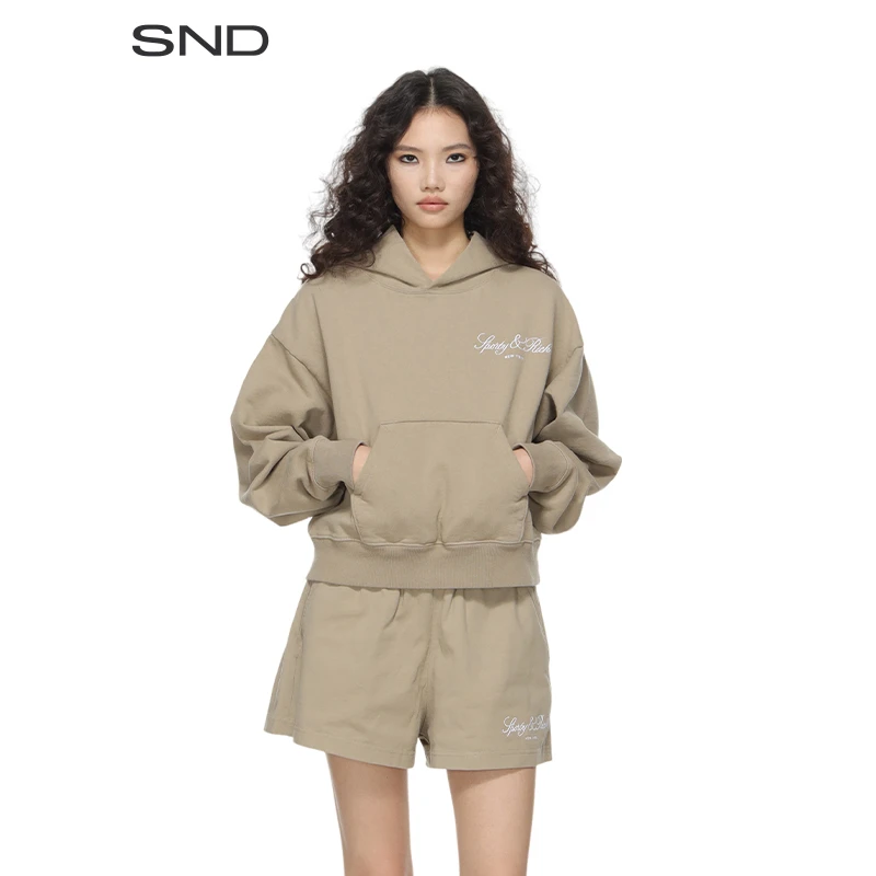 【SNDSPORTY&RICH 设计师品牌】SND AW24  刺绣短款连帽卫衣