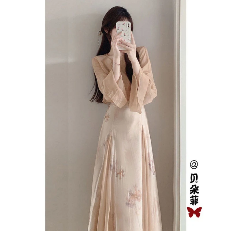 新中式国风禅意连衣裙套装女春季2025新款高级感气质吊带裙两件套
