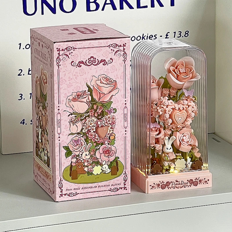 生日礼物手工diy积木花玫瑰茉莉成人女生永生花浪漫少女心拼装