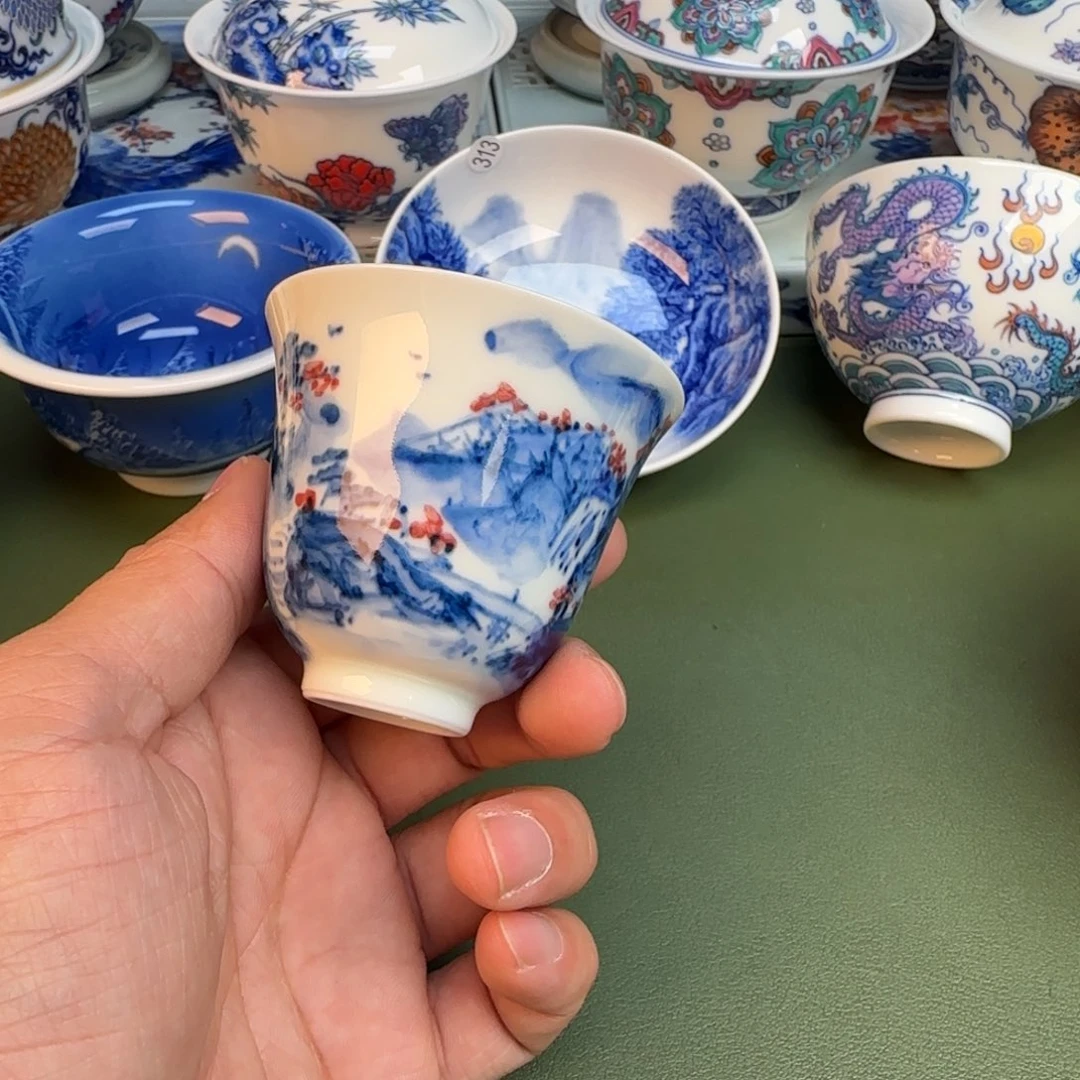 纯手工纯手绘茶具石头312