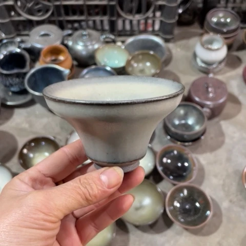 茶盏建阳建盏微瑕玉兰