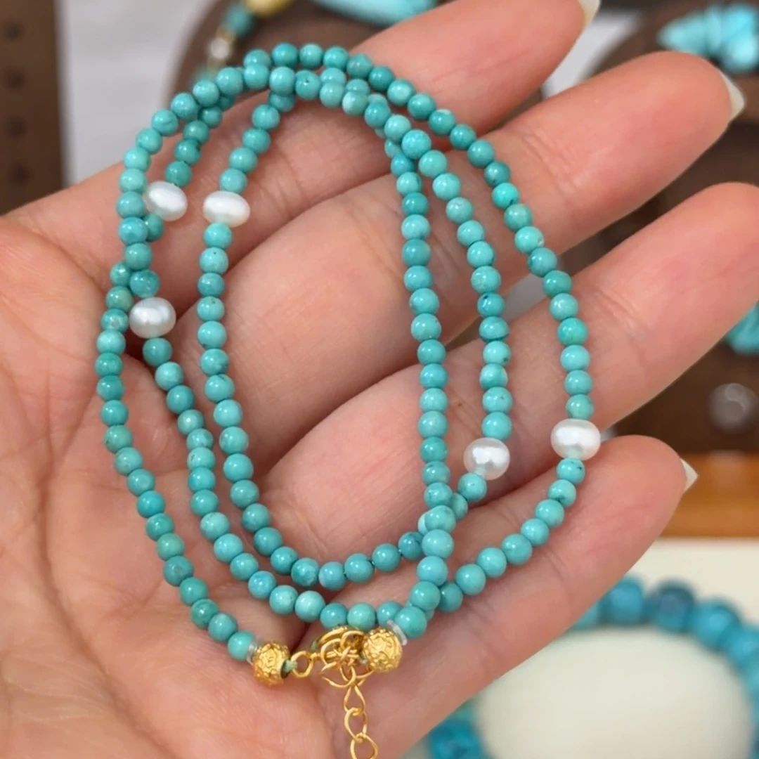 绿松石银S925镶嵌绿松石