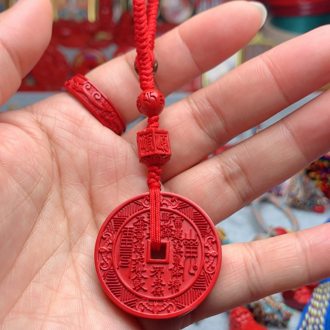 天然辰砂工艺品朱砂钥匙扣