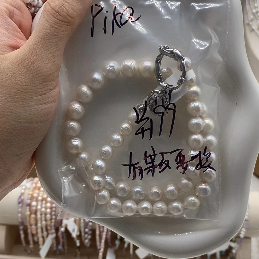 银S925镶嵌手绳淡水珍珠