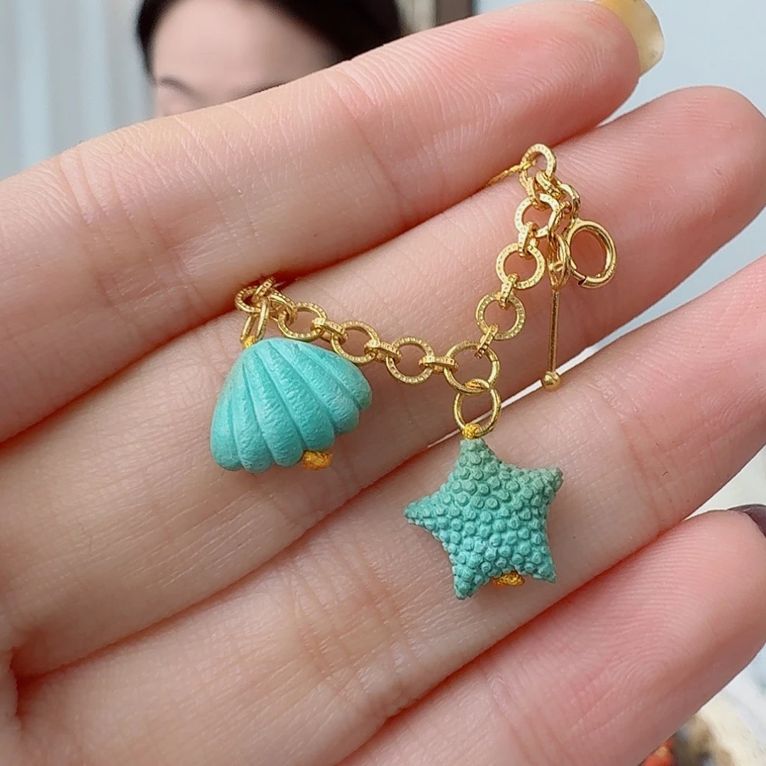 绿松石18K金镶嵌珠宝奇石