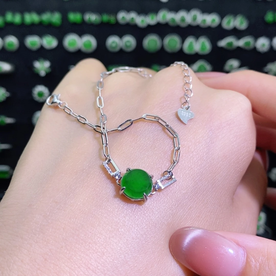 银S925镶嵌手链翡翠多样性