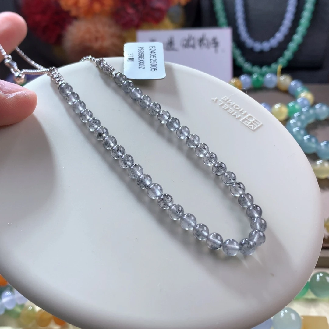 翡翠颈饰未镶嵌玻璃种满天星黑刚两用款手链项链