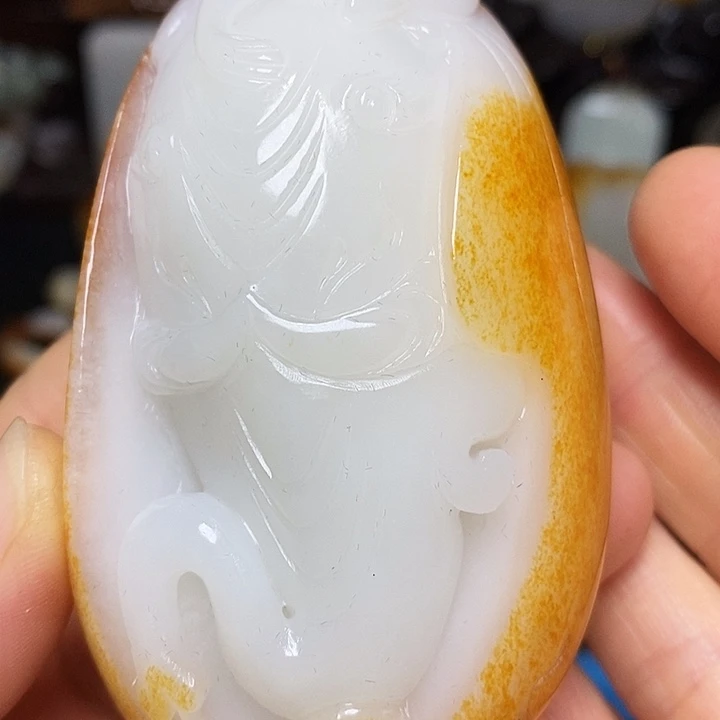 白***银和田玉未镶嵌挂件