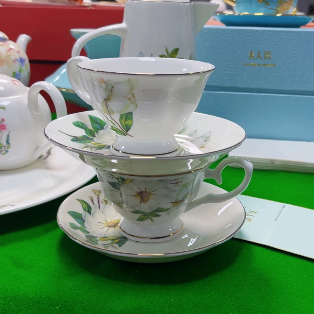 s***y新骨瓷木棉花咖啡杯两套