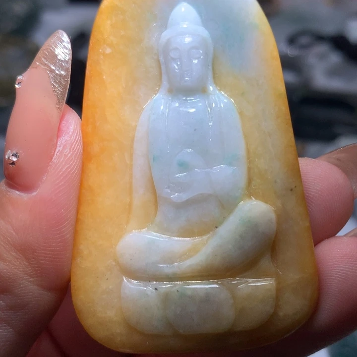 翡翠未镶嵌颈饰保真天然A货翡翠