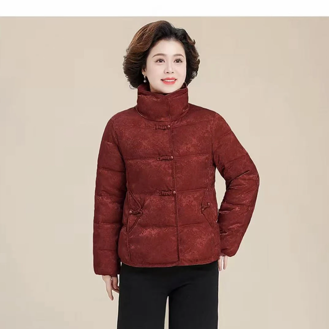 中老年妈妈冬季洋气宽松保暖石墨烯云绒棉衣外套女时尚百搭