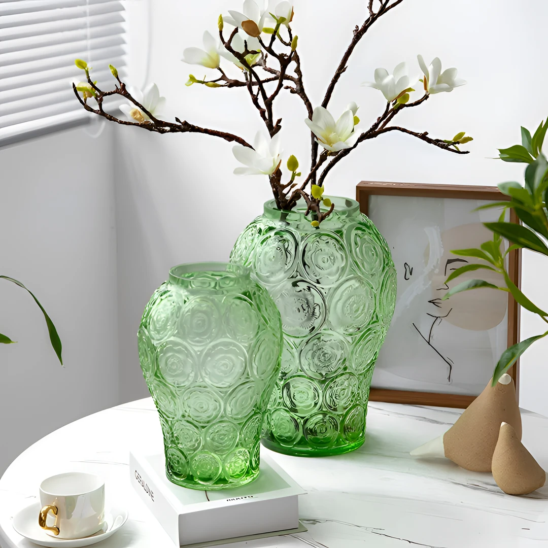 繁星复古轻奢玻璃花瓶鲜花富贵竹水培欧式高级感插花摆件北欧客厅