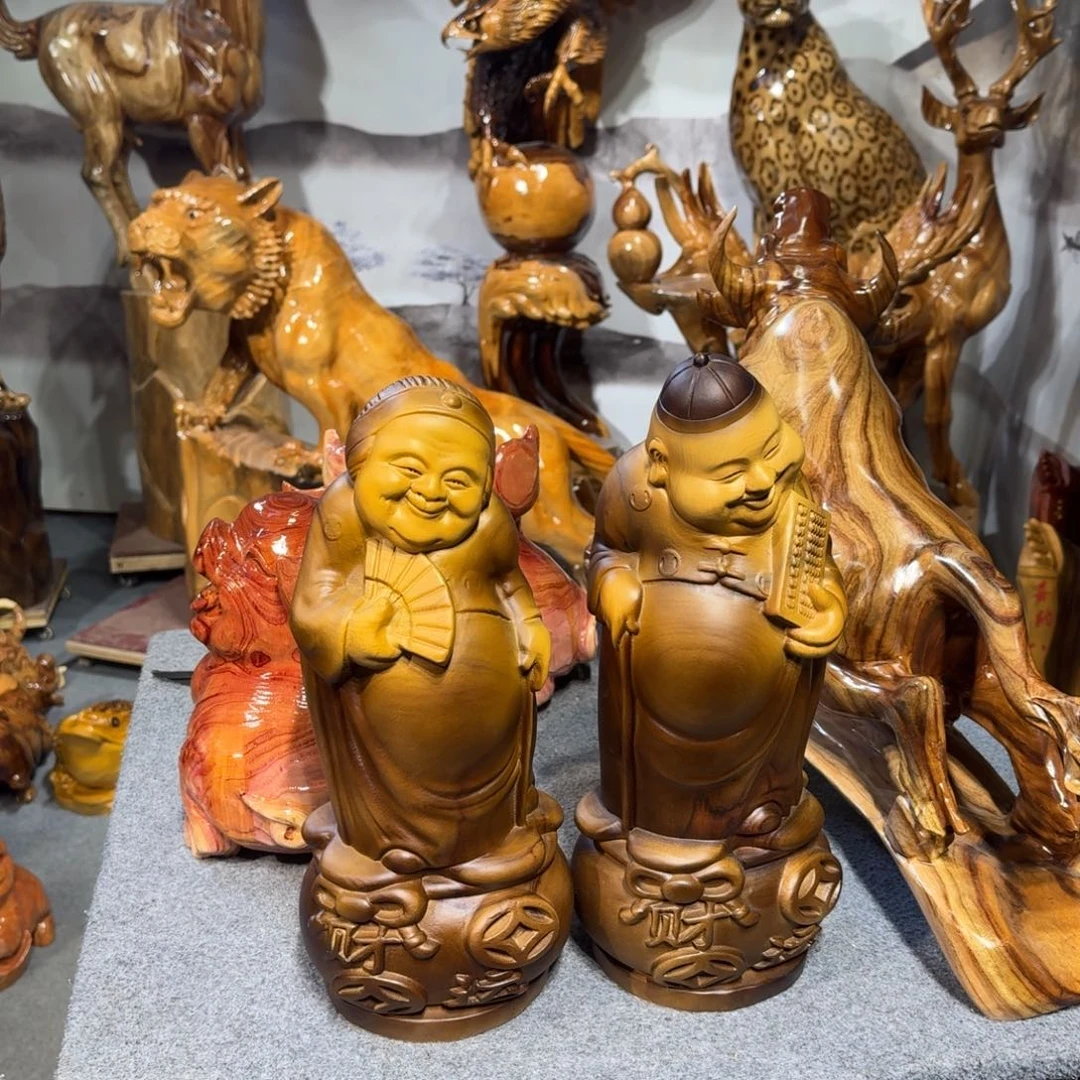 香樟木美**光香樟木地主财地主婆摆件