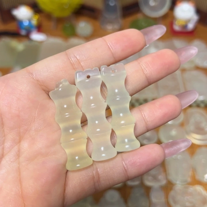 岫玉未镶嵌岫玉挂件竹节