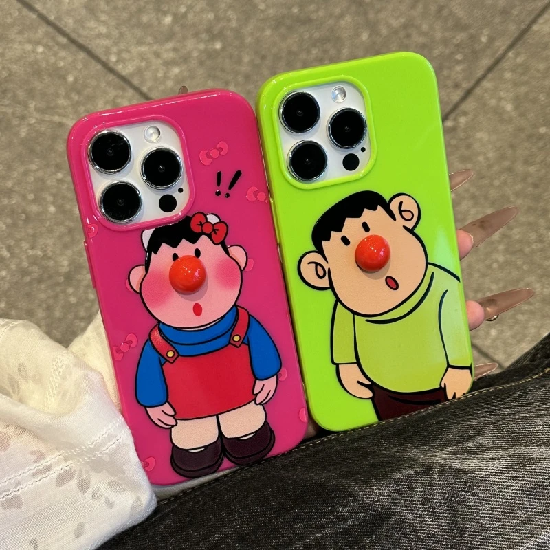 奥菲顿立体红鼻胖虎适用iPhone16/15promax苹果14手机壳13/12果冻