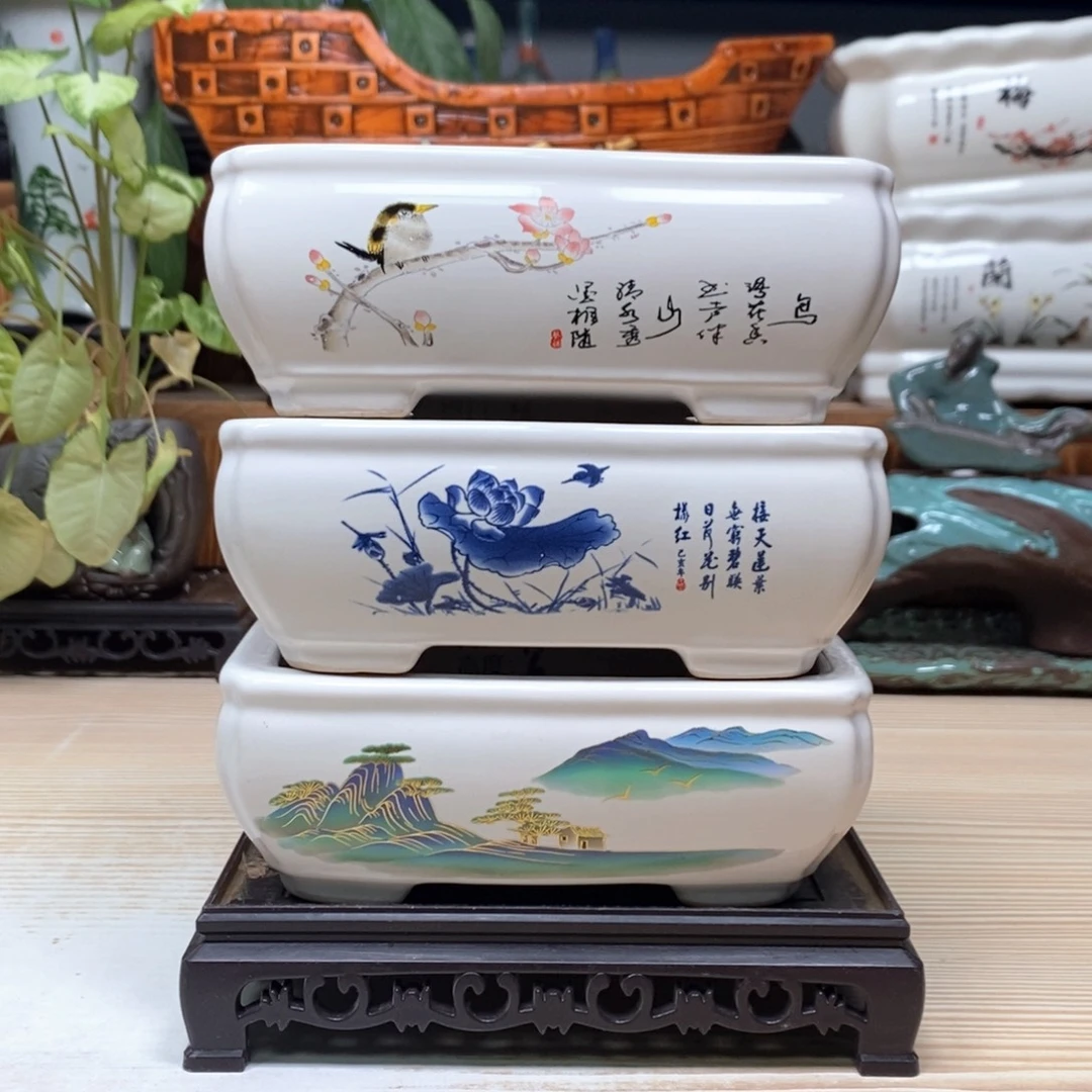 紫砂花盆陶瓷艺术花盆陶瓷