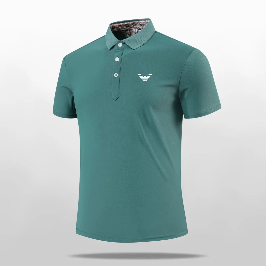 【AMN】夏季POLO衫2025新款纯色百搭短袖纽扣潮流商务上衣