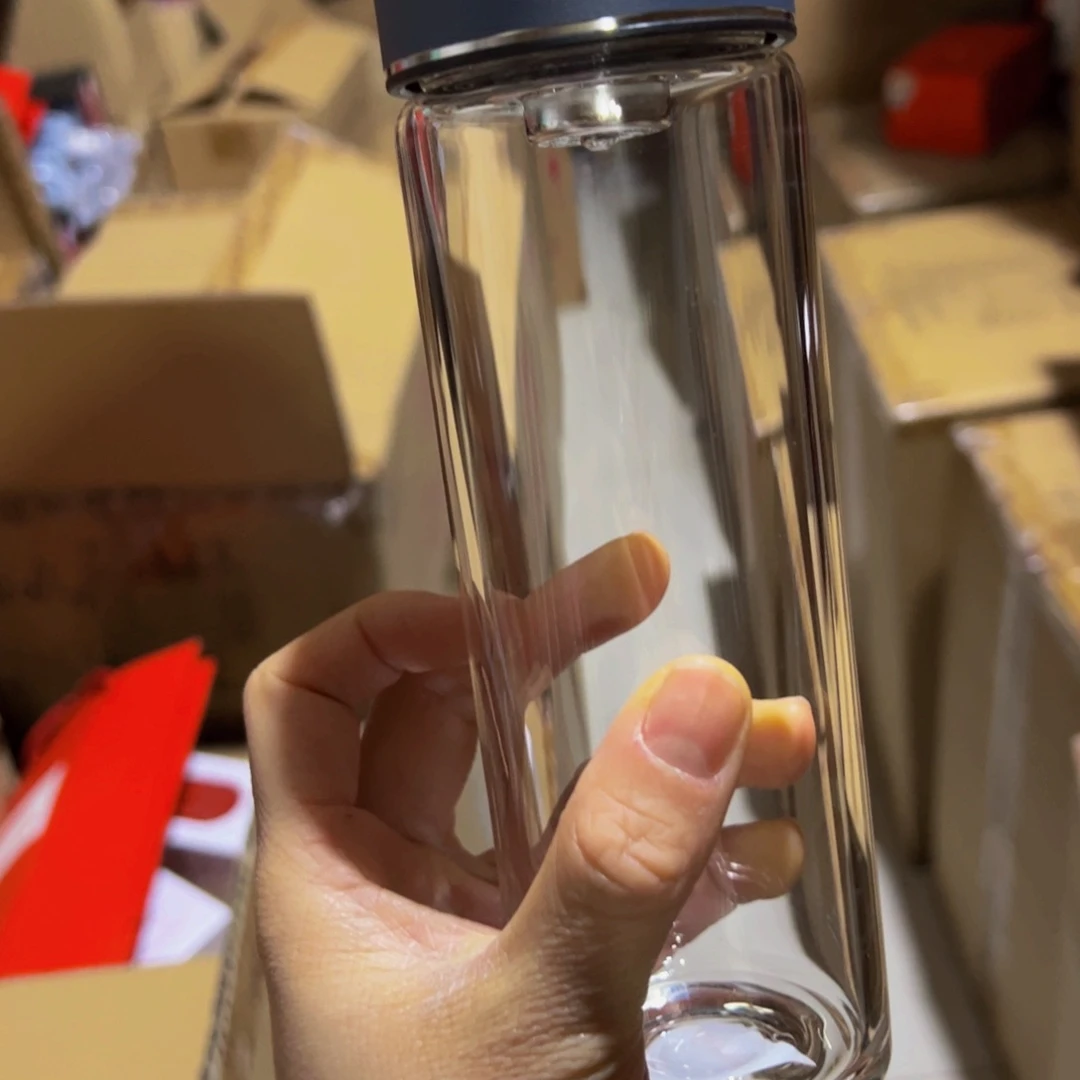 6087蓝色单层烫手玻璃杯350ml