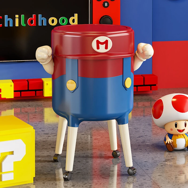 川岛屋高脚垃圾桶家用2025新款可移动不弯腰带盖客厅厨房大卫生桶