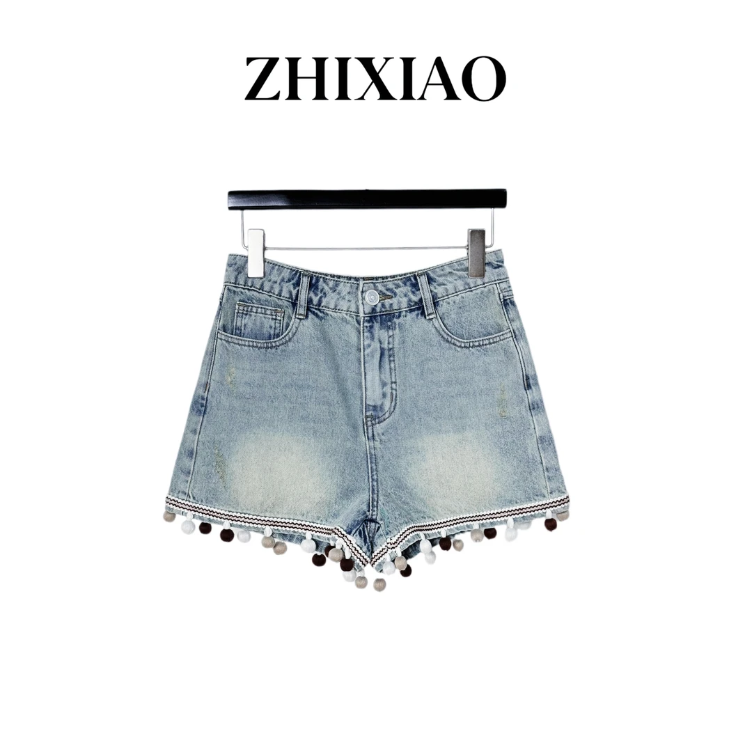 【ZHIXIAO】夏季新款：牛仔短裤250603