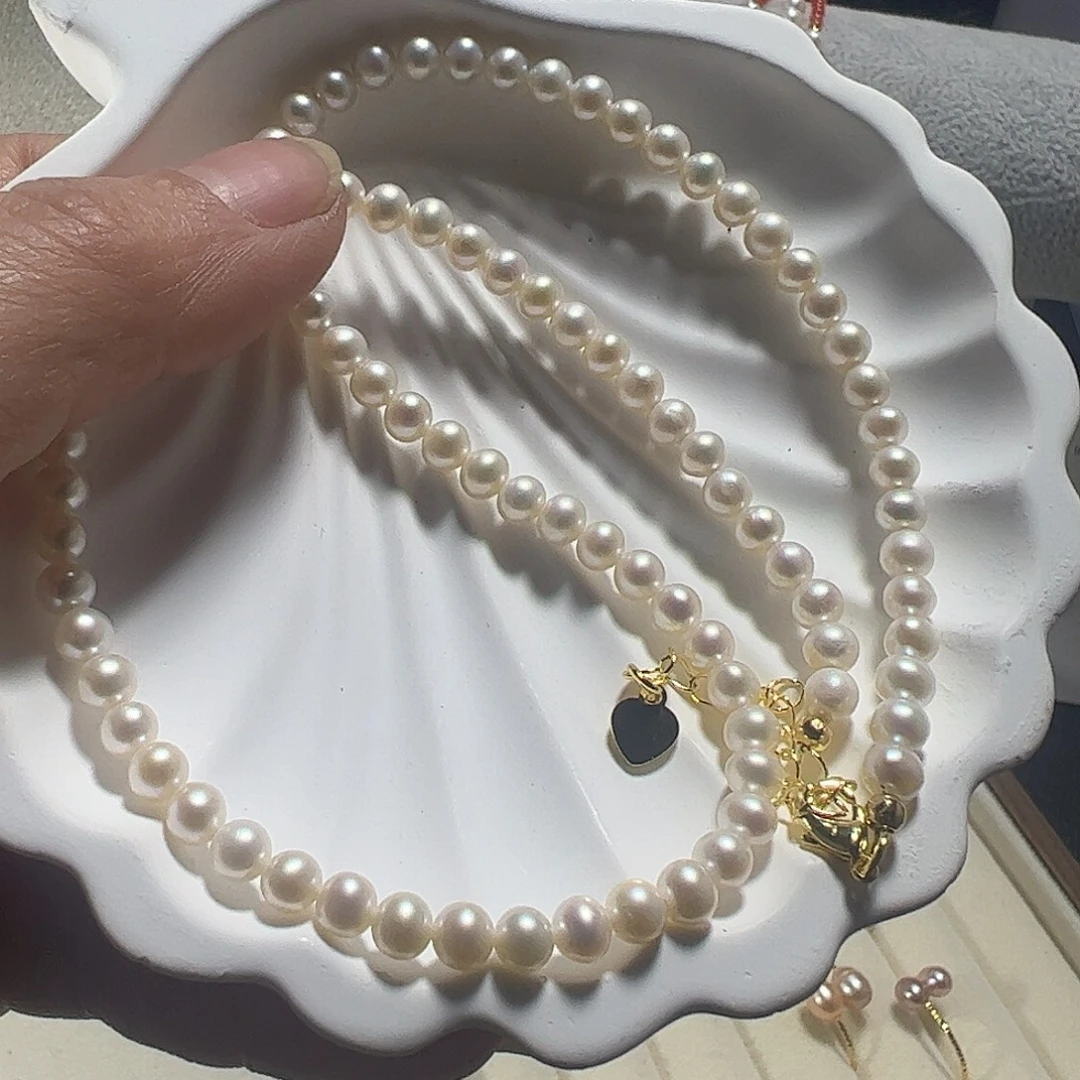淡水珍珠颈饰银S925镶嵌