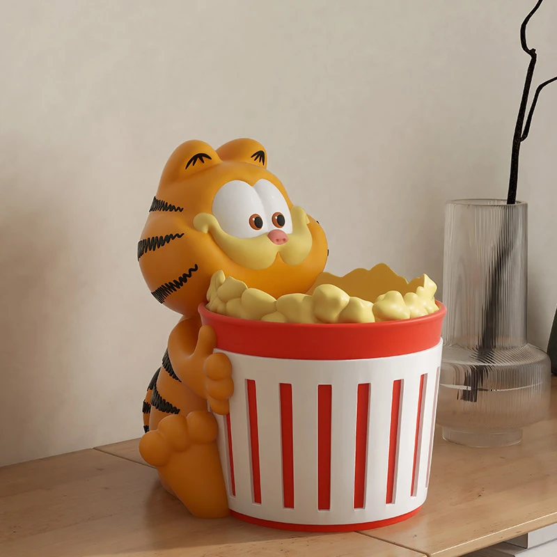 客厅茶几桌面化妆品饰品收纳盒创意摆件卡通加菲猫高颜值超大容量