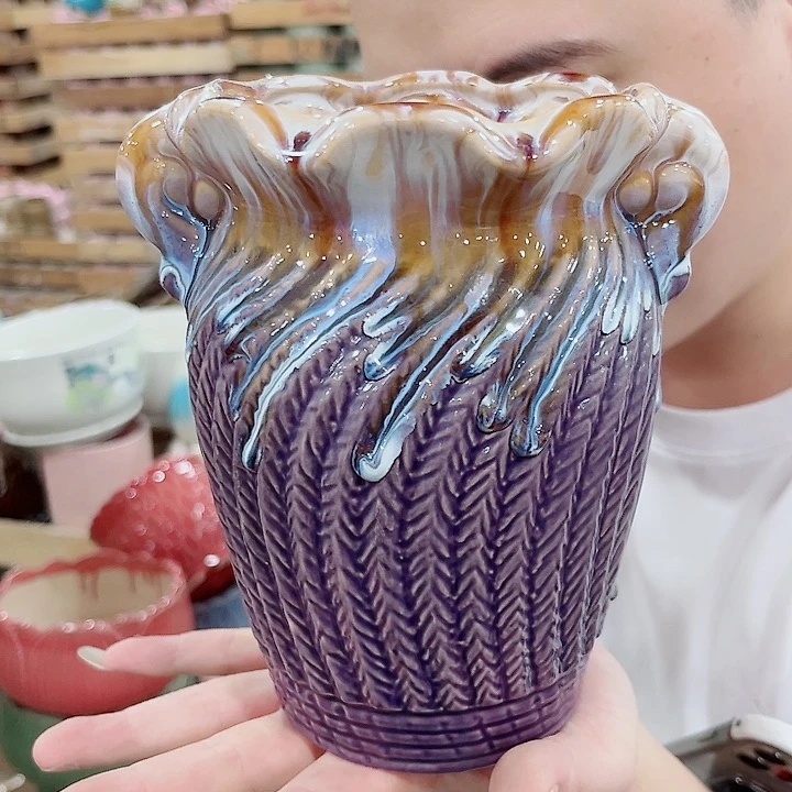 有孔.凑单10元陶瓷花盆发货！