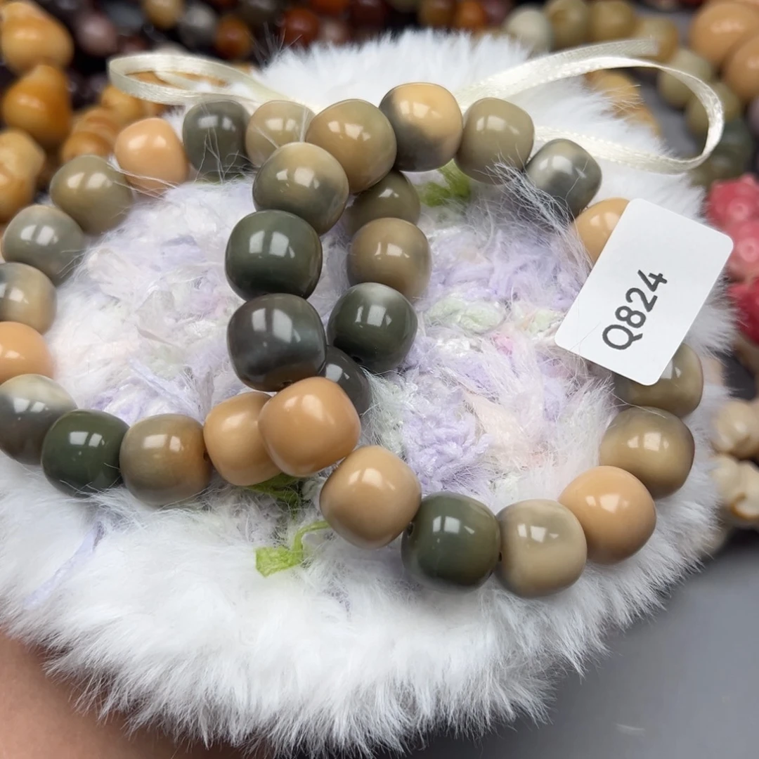 菩提根/象牙果吊坠Q824桶珠15mm通货一串随机