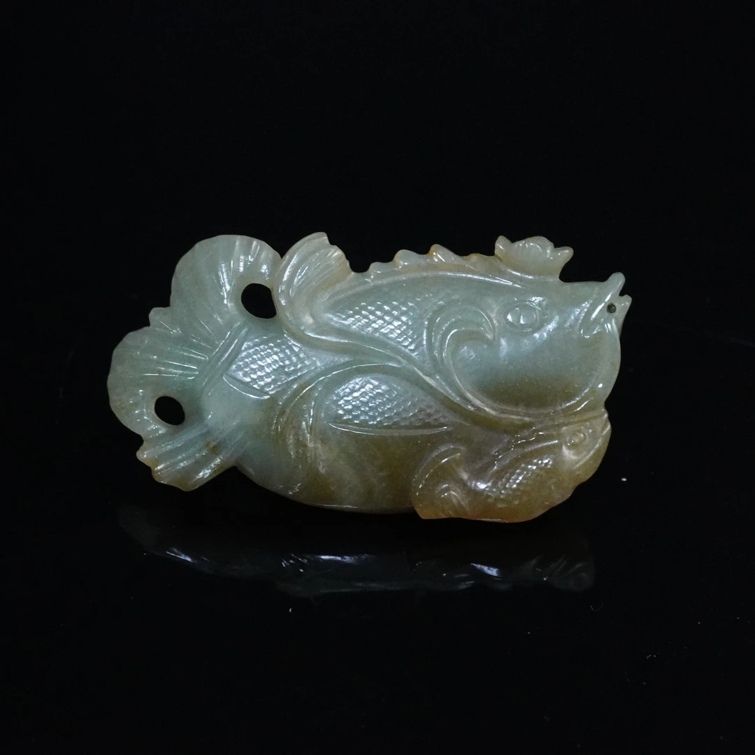 清代和田玉连年有余佩505276*古玉*传承