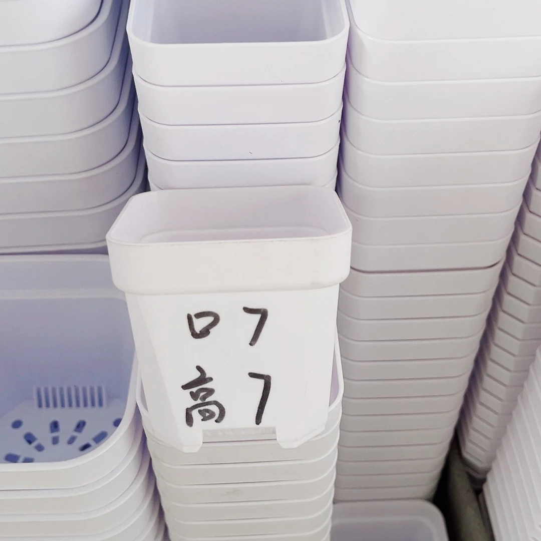 树脂加厚矮胖7方盆白色30个无托