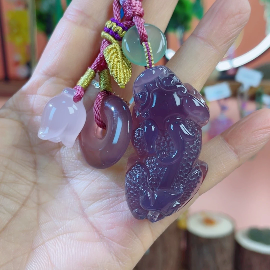 玛瑙/玉髓钥匙扣未镶嵌