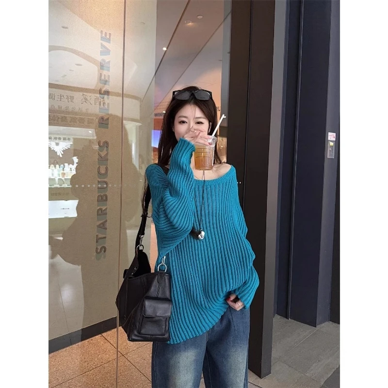 纸片人微透视慵懒毛衣2025年春季显瘦上衣女宽松防晒罩衫辣妹上衣