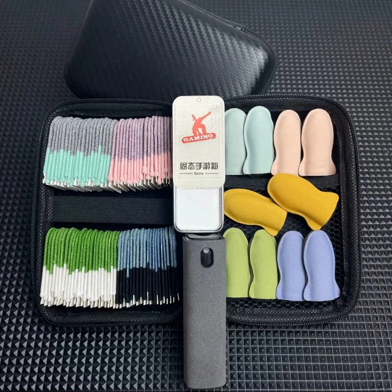 指尖电竞触屏指套防汗多色防滑耐用秋冬银布手套黑色碳纤维清洁剂