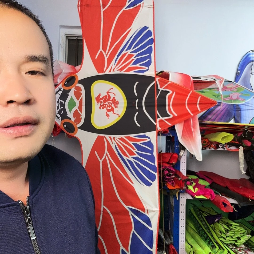 张***平红白蓝知了风筝成人风筝