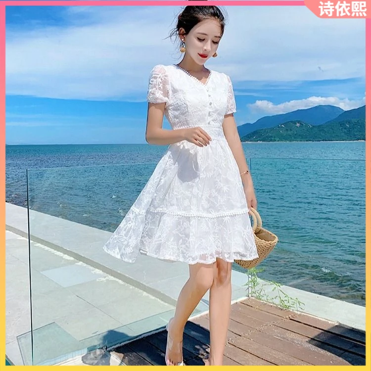 1仙女裙连衣裙女夏2025年新款夏季白色裙子女学生韩版l