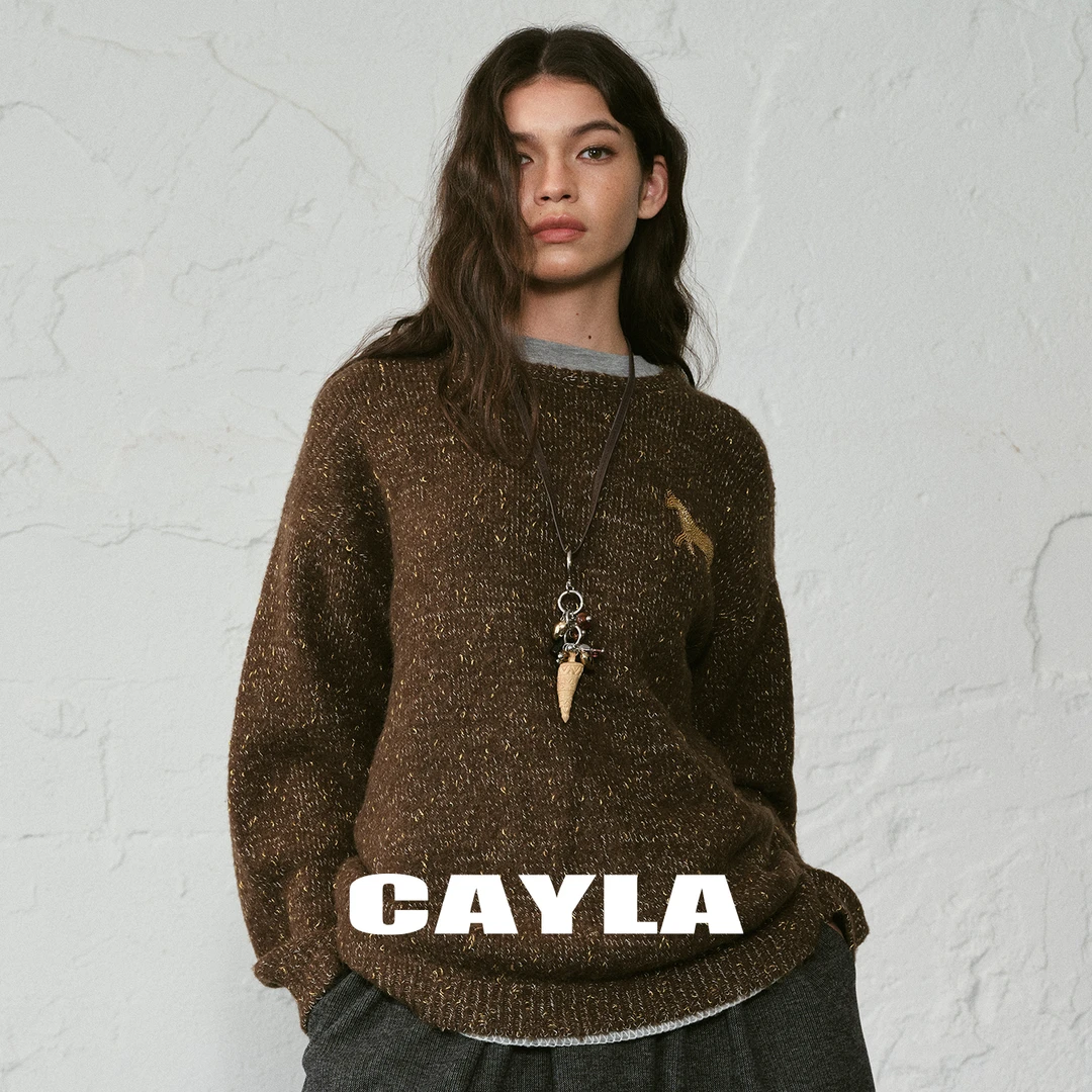 CAYLA26SS冬季胶囊系列羊驼毛钉珠小马圆领套头毛衣171