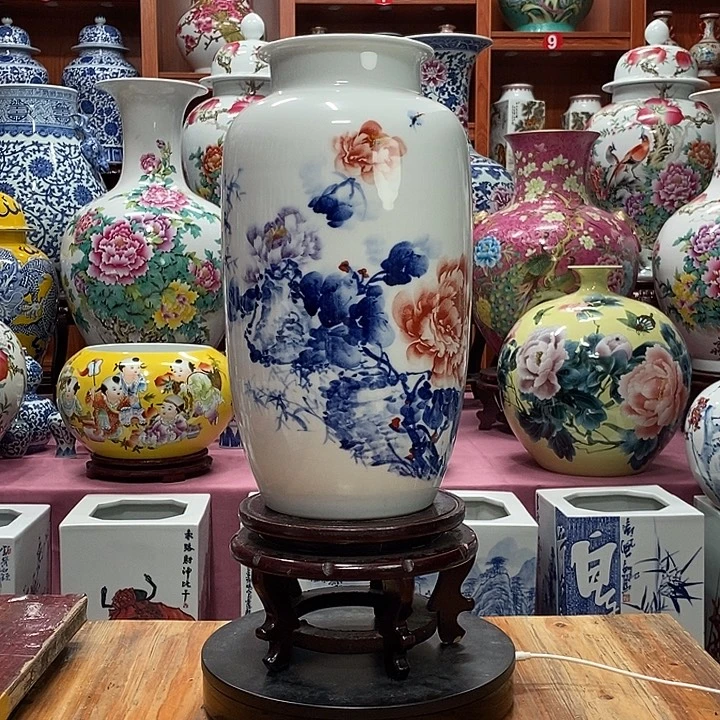景德镇陶瓷手工手绘花瓶摆件