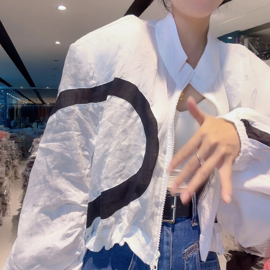 里安家白色外套亚麻6494