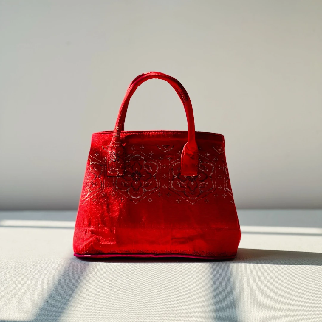 西阵织手提包包包包小众花园包包百搭包包时尚包包红色手拎包