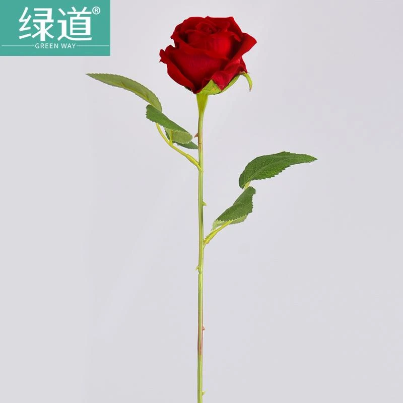 红色玫瑰花单支假的干花束一只塑料1枝rose拍摄道具装饰