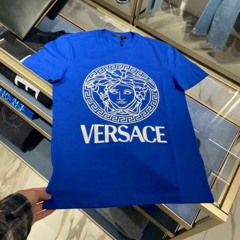 全新未使用 VERSACE/范思哲 范思哲美杜莎经典logo印花T恤宝蓝