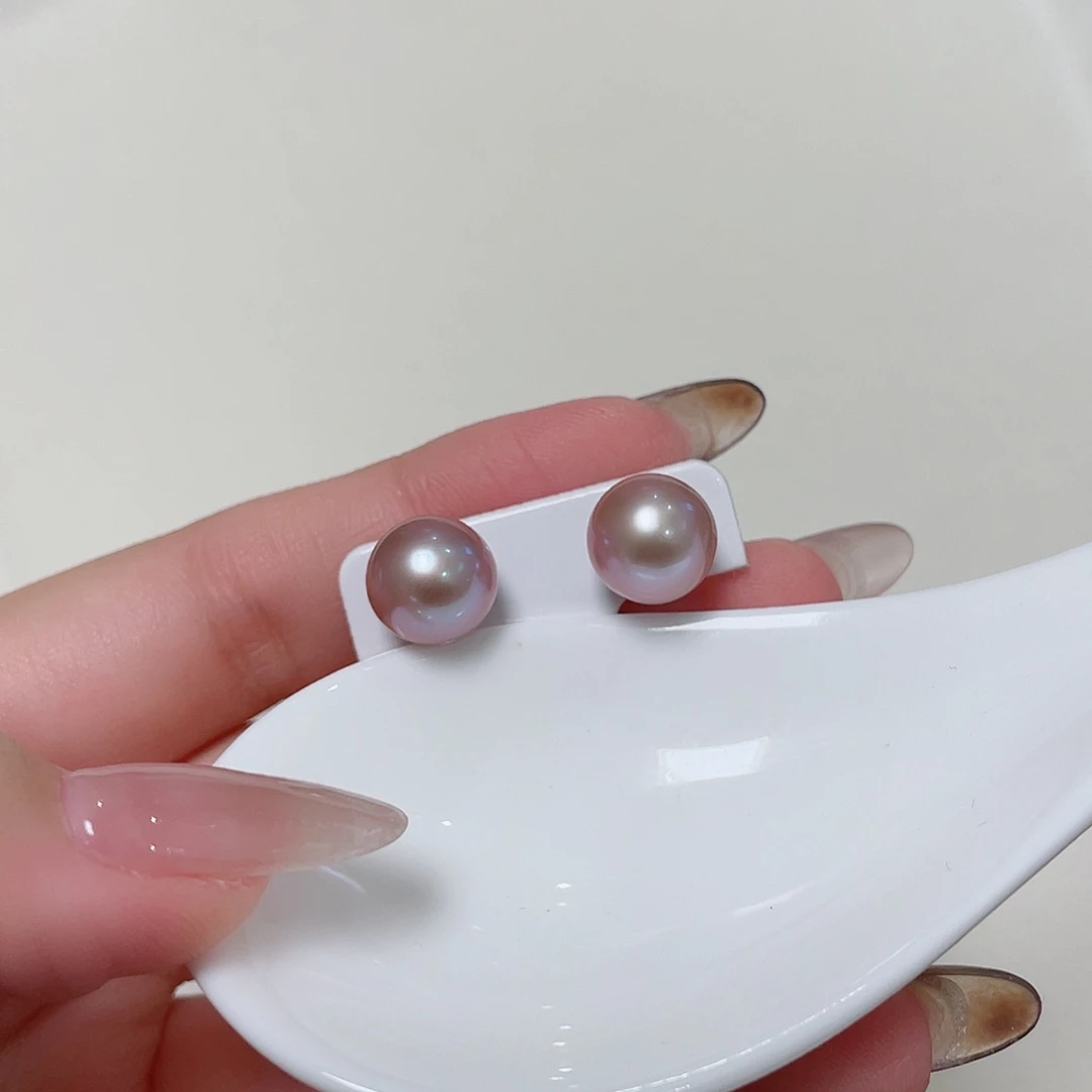 耳饰银S925镶嵌淡水珍珠