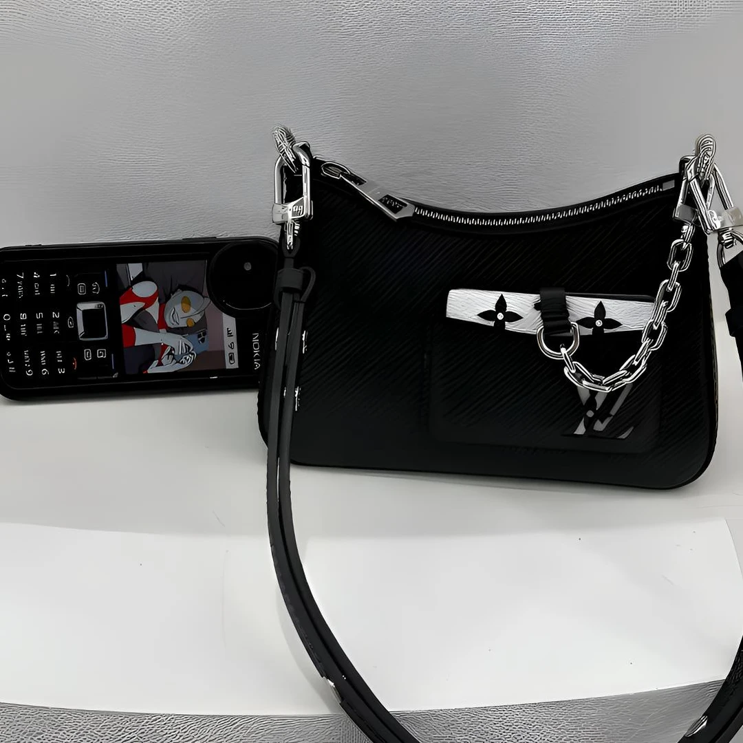 99新 LouisVuitton/路易威登 marellini黑色牛皮单肩包89371