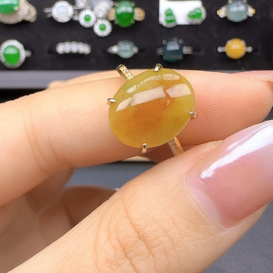 银S925镶嵌戒指翡翠