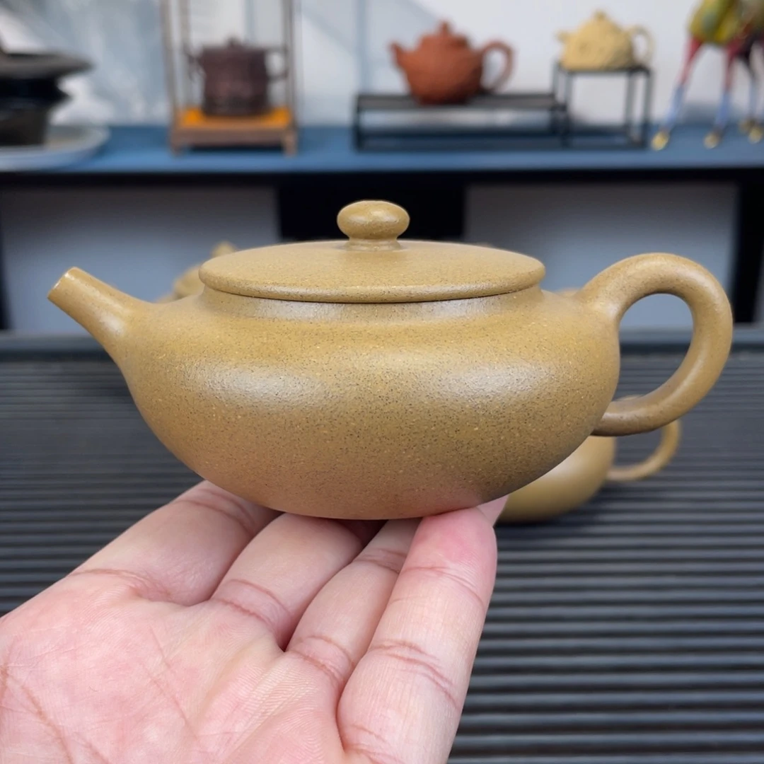 紫砂茶壶青段扁晨150cc