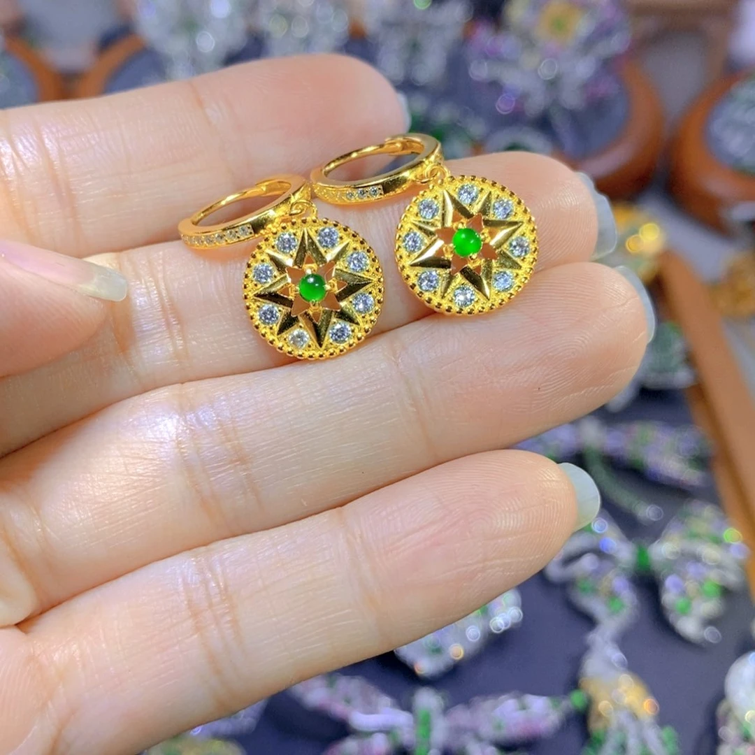 翡翠颈饰银S925镶嵌天然翡翠