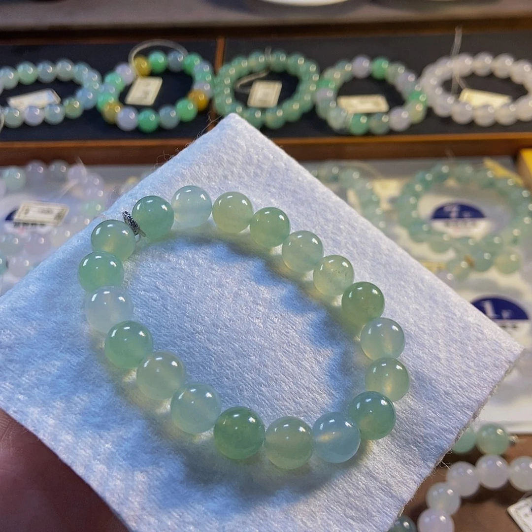 定制翡翠未镶嵌翡翠手串卡9.8